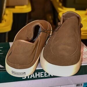 Staheekum Men's Casual Slip On Shoes Memory Foam Flipside Suede‎ Upper Brown